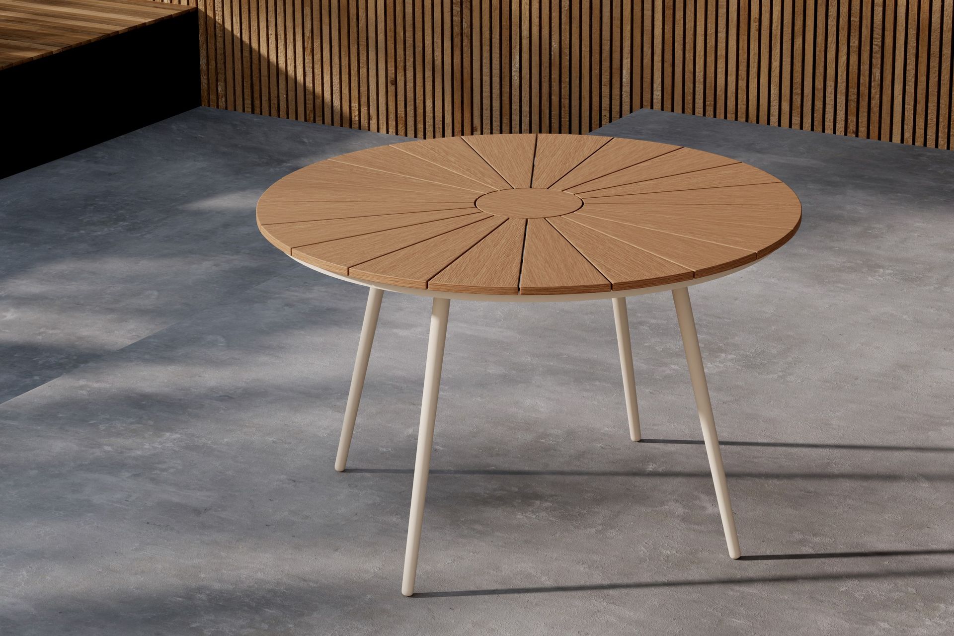 San Vito Ruokapöytä Ulkokäyttöön 120 cm - Beige - Puutarhakalusteet - Terassipöydät - Ruokapöytä terassille