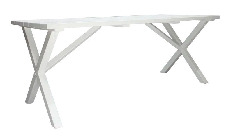 Scottsdale Ulkopöytä Suorakulmainen Valkoinen 190 cm - Valkoinen - Puutarhakalusteet - Terassipöydät - Ruokapöytä terassille