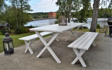 Scottsdale Ulkopöytä Suorakulmainen Valkoinen 190 cm - Valkoinen - Puutarhakalusteet - Terassipöydät - Ruokapöytä terassille