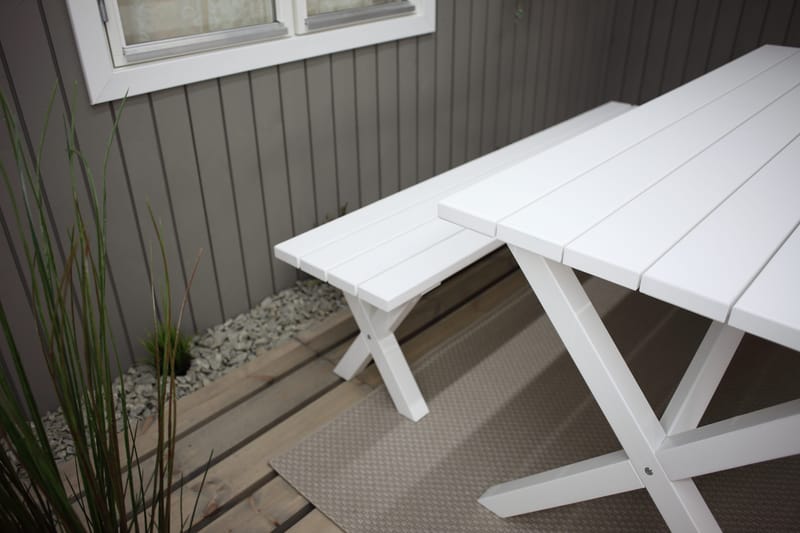 Scottsdale Ulkopöytä Suorakulmainen Valkoinen 190 cm - Valkoinen - Puutarhakalusteet - Terassipöydät - Ruokapöytä terassille