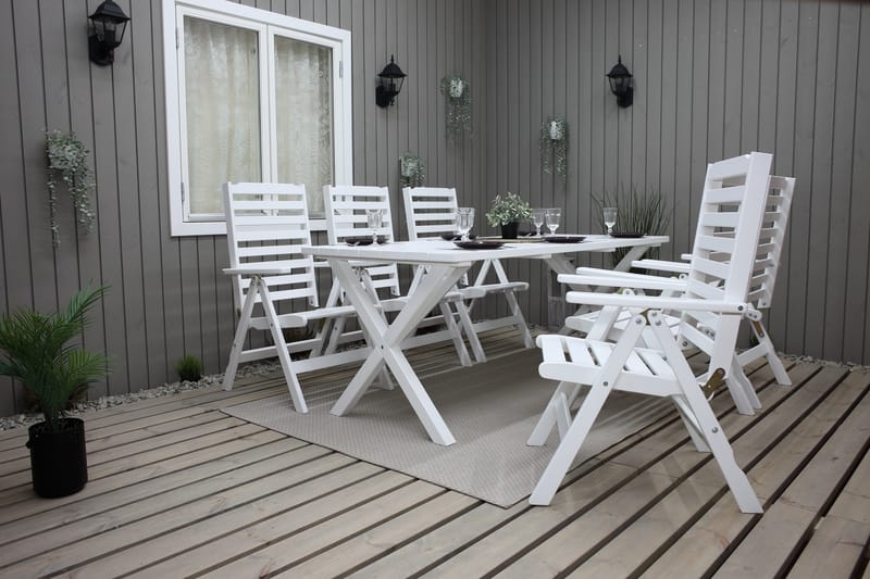 Scottsdale Ulkopöytä Suorakulmainen Valkoinen 190 cm - Valkoinen - Puutarhakalusteet - Terassipöydät - Ruokapöytä terassille