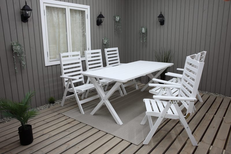 Scottsdale Ulkopöytä Suorakulmainen Valkoinen 190 cm - Valkoinen - Puutarhakalusteet - Terassipöydät - Ruokapöytä terassille