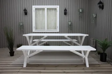 Scottsdale Ulkopöytä Suorakulmainen Valkoinen 190 cm - Valkoinen - Puutarhakalusteet - Terassipöydät - Ruokapöytä terassille