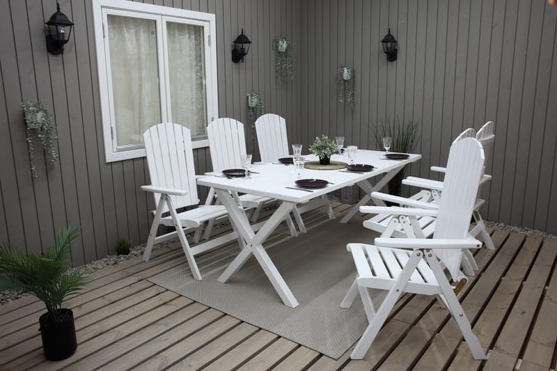 Scottsdale Ulkopöytä Suorakulmainen Valkoinen 190 cm - Valkoinen - Puutarhakalusteet - Terassipöydät - Ruokapöytä terassille