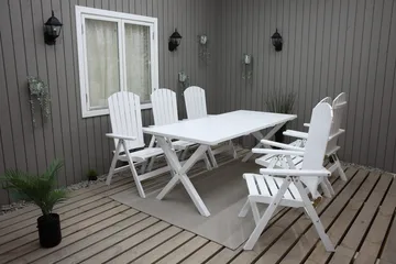 Scottsdale Ulkopöytä Suorakulmainen Valkoinen 190 cm - Valkoinen - Puutarhakalusteet - Terassipöydät - Ruokapöytä terassille