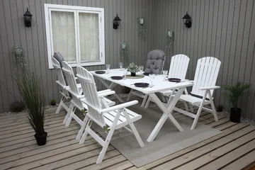 Scottsdale Ulkopöytä Suorakulmainen Valkoinen 190 cm - Valkoinen - Puutarhakalusteet - Terassipöydät - Ruokapöytä terassille