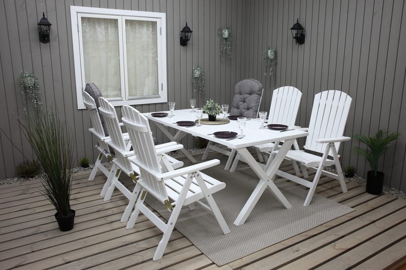 Scottsdale Ulkopöytä Suorakulmainen Valkoinen 190 cm - Valkoinen - Puutarhakalusteet - Terassipöydät - Ruokapöytä terassille