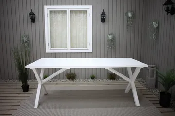 Scottsdale Ulkopöytä Suorakulmainen Valkoinen 190 cm - Valkoinen - Puutarhakalusteet - Terassipöydät - Ruokapöytä terassille