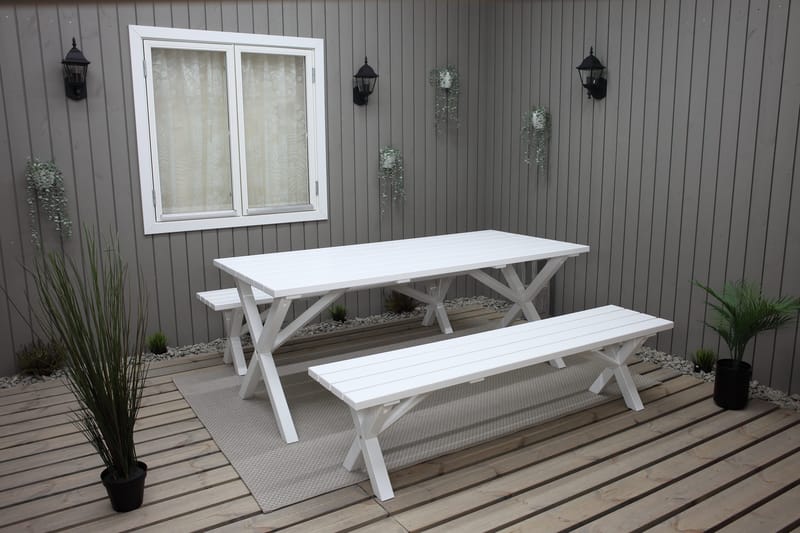 Scottsdale Ulkopöytä Suorakulmainen Valkoinen 190 cm - Valkoinen - Puutarhakalusteet - Terassipöydät - Ruokapöytä terassille