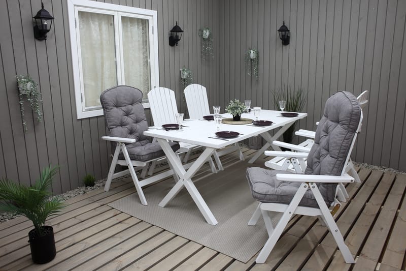 Scottsdale Ulkopöytä Suorakulmainen Valkoinen 190 cm - Valkoinen - Puutarhakalusteet - Terassipöydät - Ruokapöytä terassille