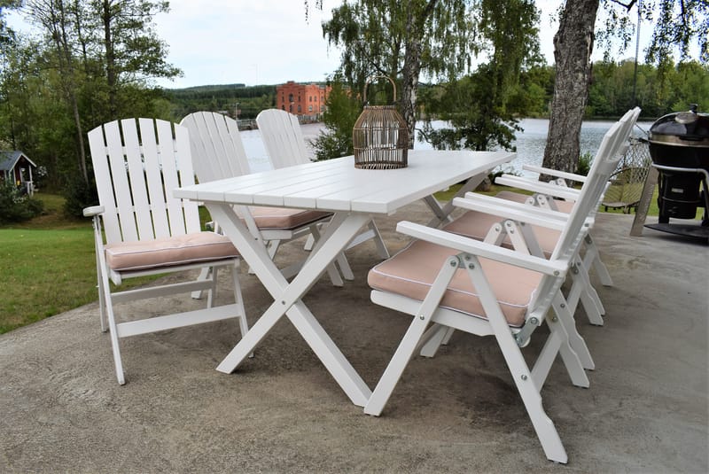 Scottsdale Ulkopöytä Suorakulmainen Valkoinen 190 cm - Valkoinen - Puutarhakalusteet - Terassipöydät - Ruokapöytä terassille