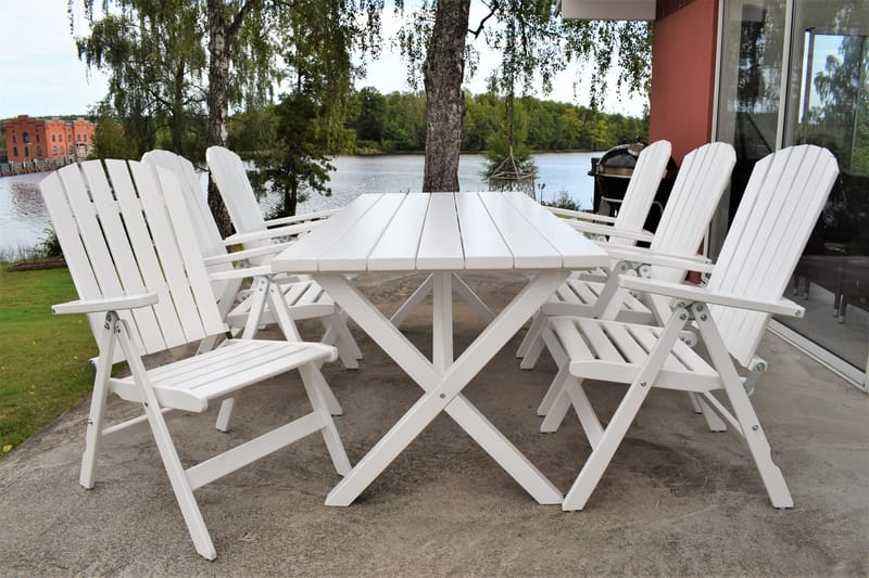 Scottsdale Ulkopöytä Suorakulmainen Valkoinen 190 cm - Valkoinen - Puutarhakalusteet - Terassipöydät - Ruokapöytä terassille