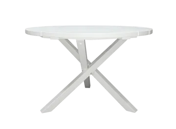 Scottsdale Puutarhapöytä Pyöreä Valkoinen Ø 112 cm - Valkoinen - Puutarhakalusteet - Terassipöydät - Ruokapöytä terassille
