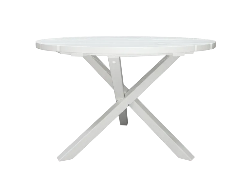 Scottsdale Puutarhapöytä Pyöreä Valkoinen Ø 112 cm - Valkoinen - Puutarhakalusteet - Terassipöydät - Ruokapöytä terassille