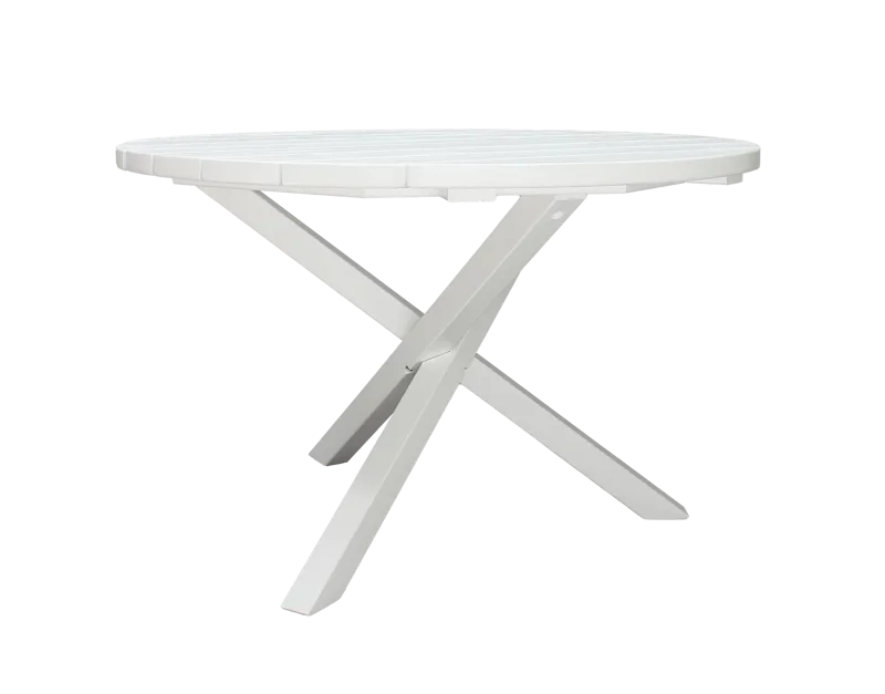 Scottsdale Puutarhapöytä Pyöreä Valkoinen Ø 112 cm - Valkoinen - Puutarhakalusteet - Terassipöydät - Ruokapöytä terassille