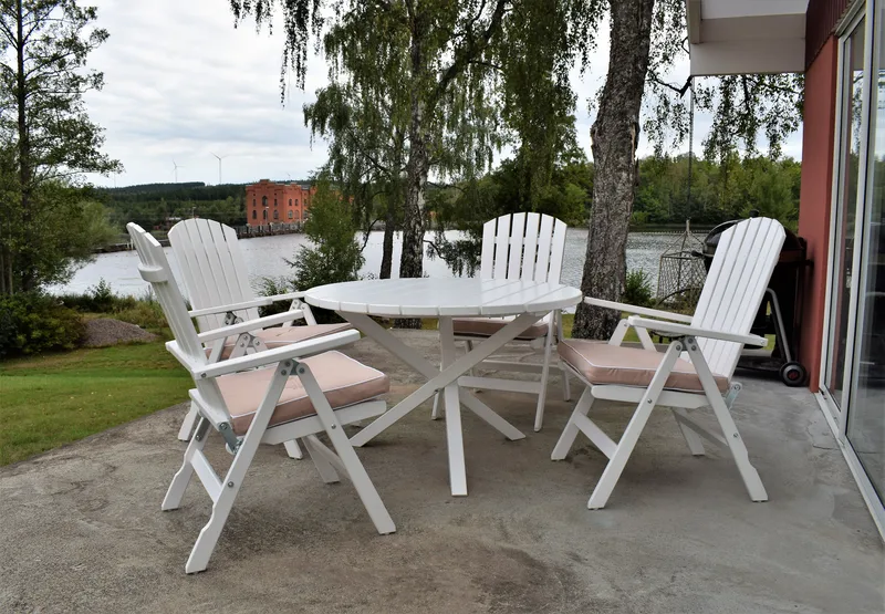 Scottsdale Puutarhapöytä Pyöreä Valkoinen Ø 112 cm - Valkoinen - Puutarhakalusteet - Terassipöydät - Ruokapöytä terassille