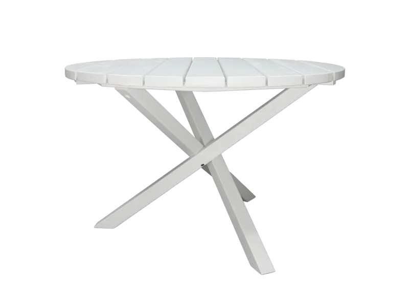 Scottsdale Puutarhapöytä Pyöreä Valkoinen Ø 112 cm - Valkoinen - Puutarhakalusteet - Terassipöydät - Ruokapöytä terassille