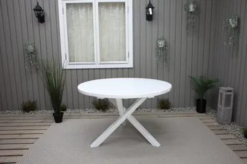 Scottsdale Puutarhapöytä Pyöreä Valkoinen Ø 112 cm - Valkoinen - Puutarhakalusteet - Terassipöydät - Ruokapöytä terassille