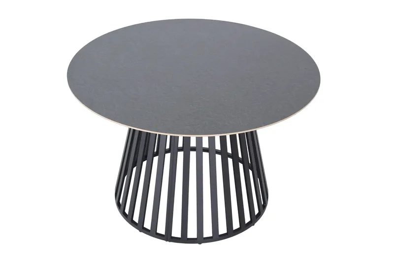 Sensi pyöreä ulkoruokapöytä 120 cm, metallia - Musta - Puutarhakalusteet - Terassipöydät - Ruokapöytä terassille