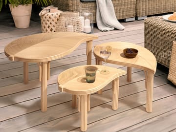 Setti 3 sohvapöytää ulos Paralia rottinki - Luonnonvärinen/beige - Puutarhakalusteet - Terassipöydät - Sohvapöytä ulos & loungepöytä