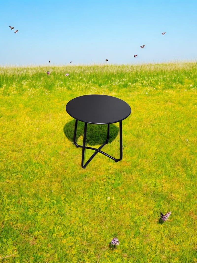 Seville Ulkosivupöytä Pyöreä Ø45 cm - Musta - Puutarhakalusteet - Terassipöydät - Sivupöydät ulos