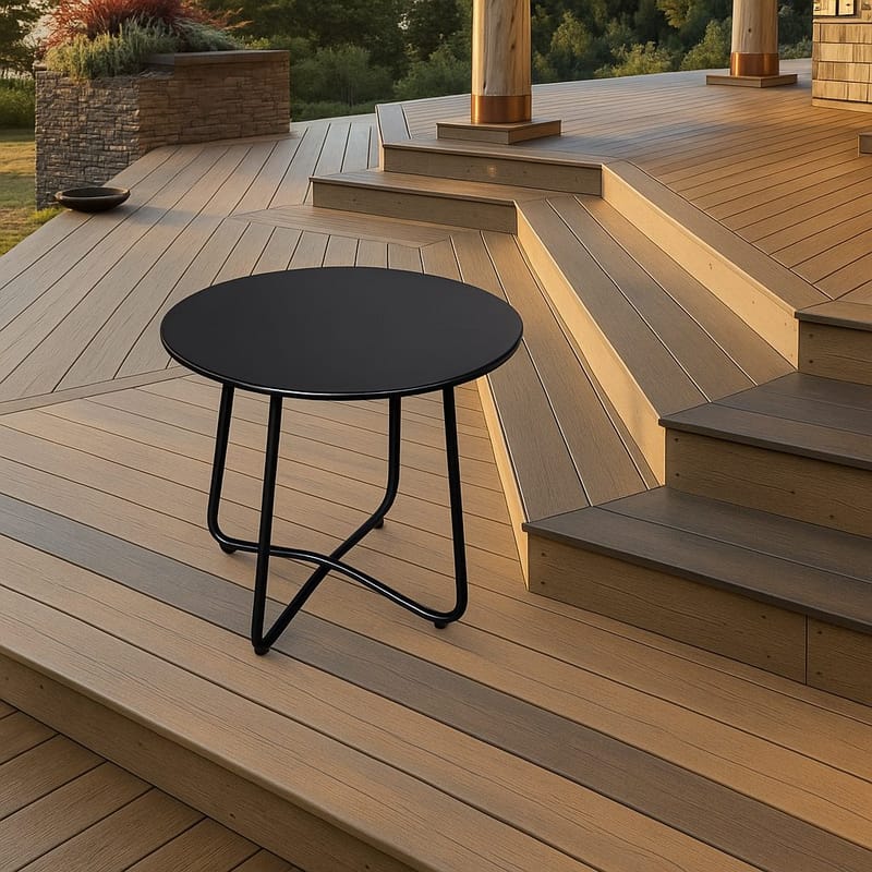 Seville Ulkosivupöytä Pyöreä Ø45 cm - Musta - Puutarhakalusteet - Terassipöydät - Sivupöydät ulos