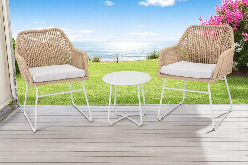 Seville Ulkosivupöytä Pyöreä Ø45 cm - Korallihiekka - Puutarhakalusteet - Terassipöydät - Sivupöydät ulos