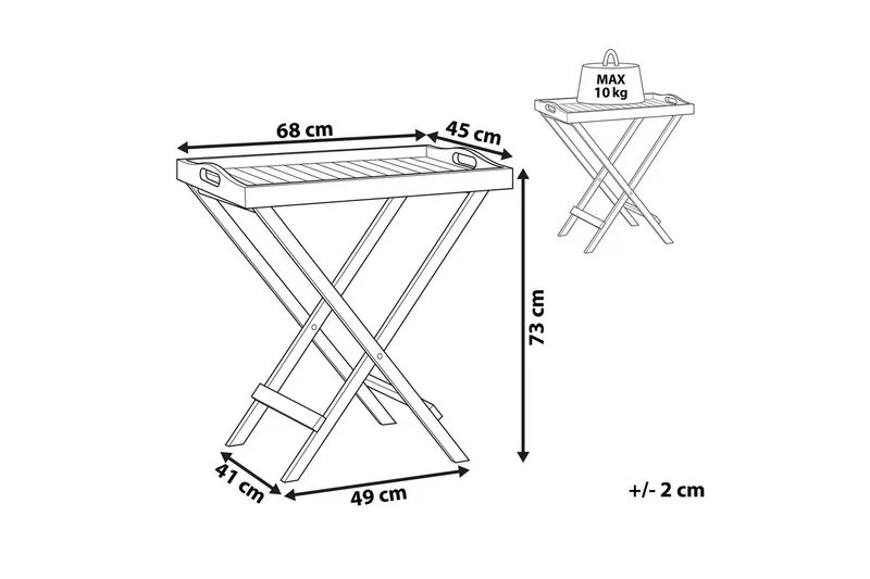 Sidobord Beliani Java Light wood - Puutarhakalusteet - Terassipöydät - Sivupöydät ulos