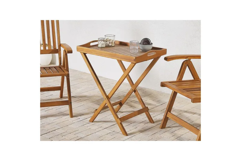 Sidobord Beliani Java Light wood - Puutarhakalusteet - Terassipöydät - Sivupöydät ulos