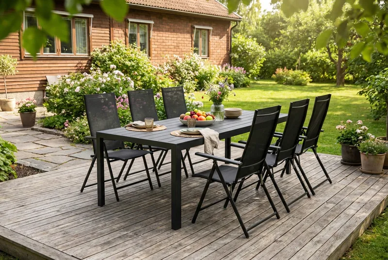 Siri Ruokapöytä 90x205 cm - Musta - Puutarhakalusteet - Terassipöydät - Ruokapöytä terassille