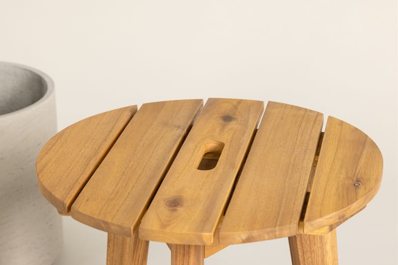 Sivupöytä Chania Pyöreä 40 cm - Ruskea - Puutarhakalusteet - Terassipöydät - Sivupöydät ulos