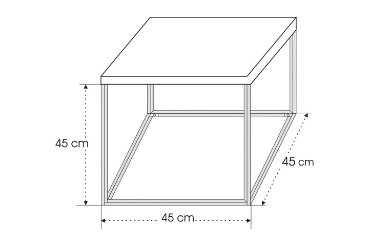 Sivupöytä Gadek 45 cm - Pähkinä/Musta - Sivupöydät ulos