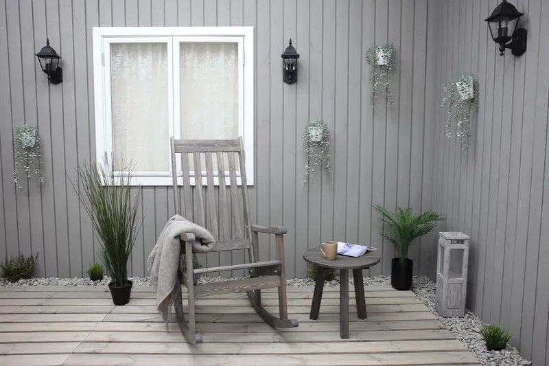 Sivupöytä Rolston - Harmaa - Puutarhakalusteet - Terassipöydät - Sivupöydät ulos