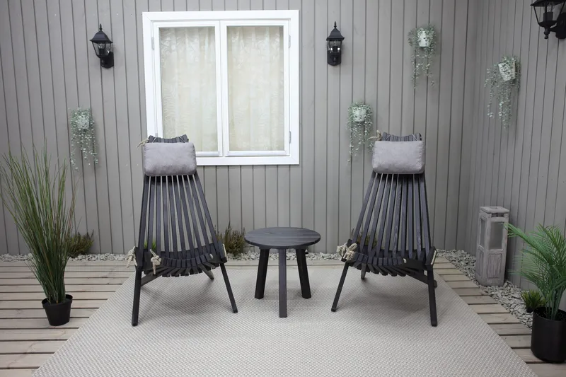 Sivupöytä Rolston - Kahvimusta - Puutarhakalusteet - Terassipöydät - Sivupöydät ulos