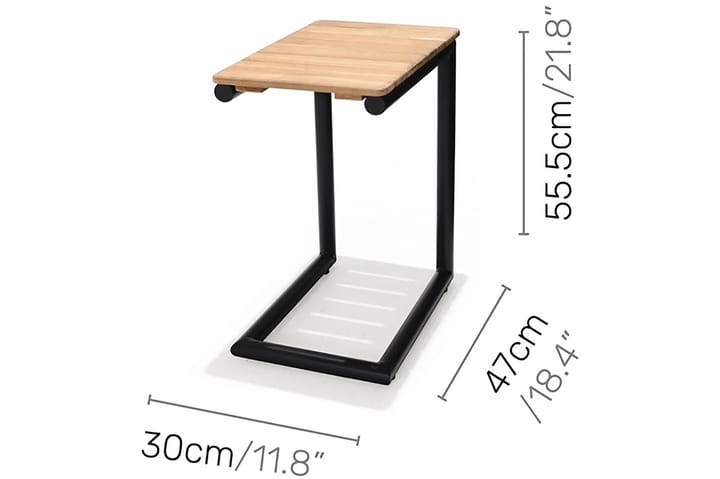 Sivupöytä Portals 47 cm - Musta/Puu - Sivupöydät ulos