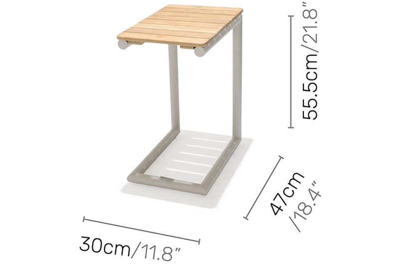 Sivupöytä Portals 47 cm - Valkoinen/Puu - Sivupöydät ulos