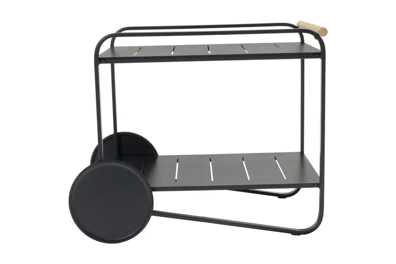 Tarjoilupöytä Portals 92 cm - Musta/Puu - Puutarhakalusteet - Terassipöydät - Sivupöydät ulos