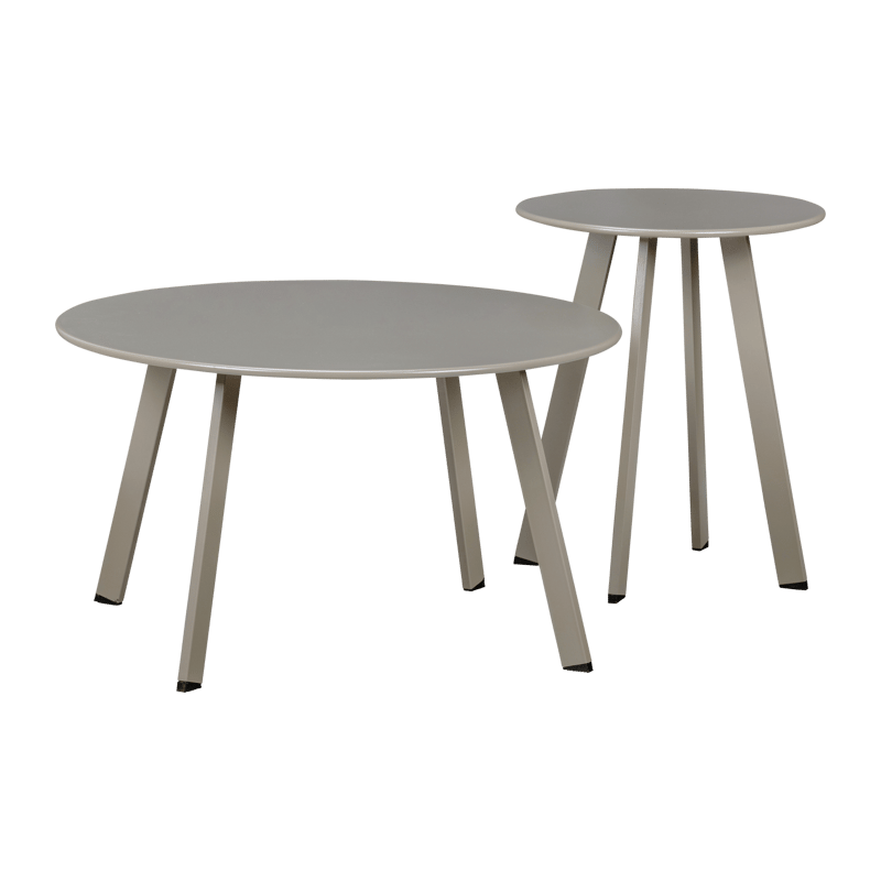 Sivupöytä Fer 49 cm pyöreä ulkokäyttöön - Hiekka - Puutarhakalusteet - Terassipöydät - Sivupöydät ulos