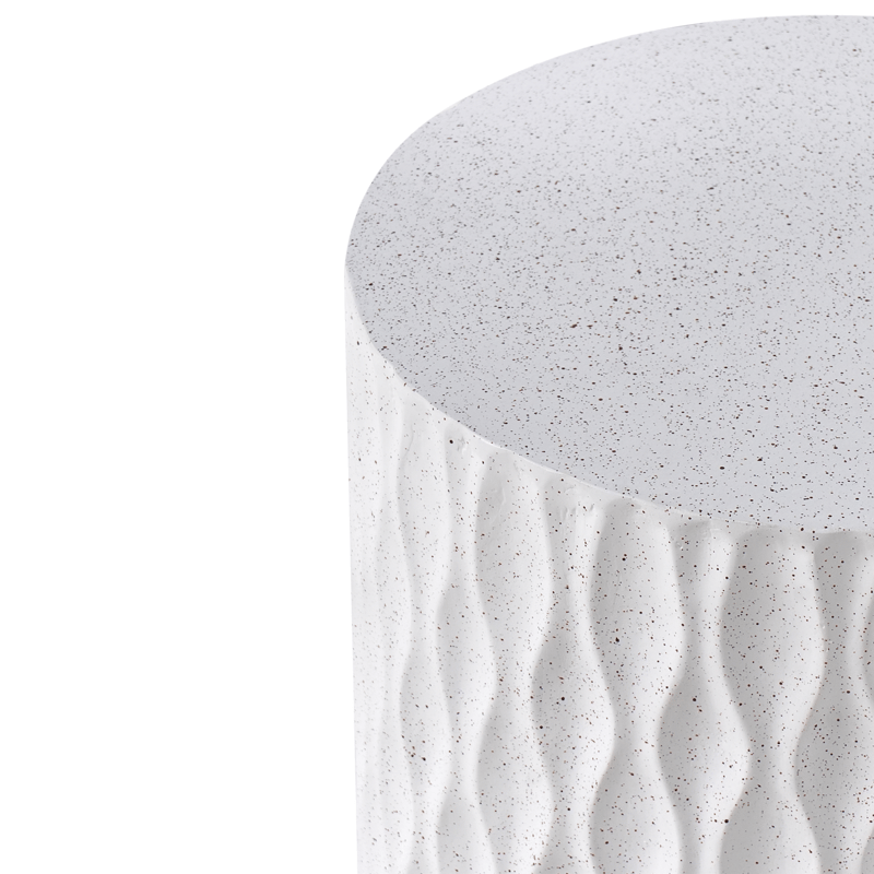 Sivupöytä ulos Antelao 37 cm terrazzoefekti - Valkoinen - Puutarhakalusteet - Terassipöydät - Sivupöydät ulos