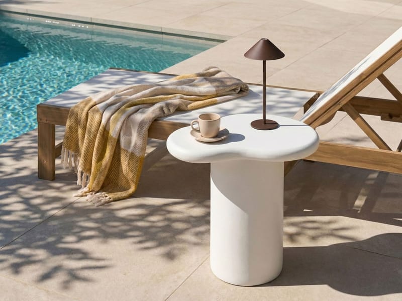 Sivupöytä ulos Arsoli 43x58 cm - Valkoinen - Puutarhakalusteet - Terassipöydät - Sivupöydät ulos