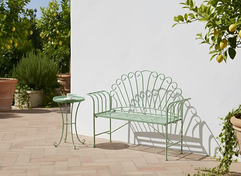 Sivupöytä ulos Cavinia 40 cm Rauta - Vihreä - Puutarhakalusteet - Terassipöydät - Sivupöydät ulos