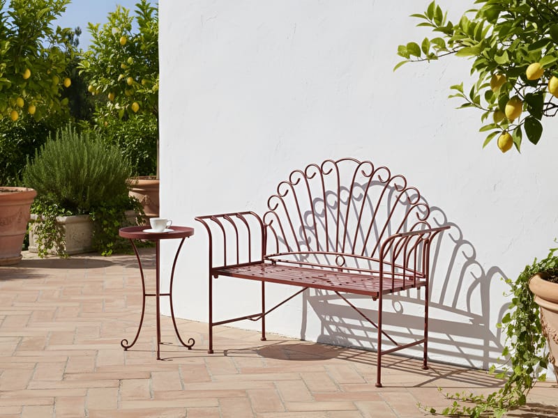 Sivupöytä ulos Cavinia 40 cm Rauta - viininpunainen - Puutarhakalusteet - Terassipöydät - Sivupöydät ulos