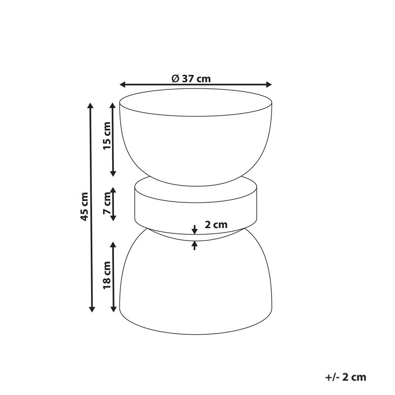 Sivupöytä ulos Faliro 37 cm 37 cm terrazzoefekti - Musta - Puutarhakalusteet - Terassipöydät - Sivupöydät ulos