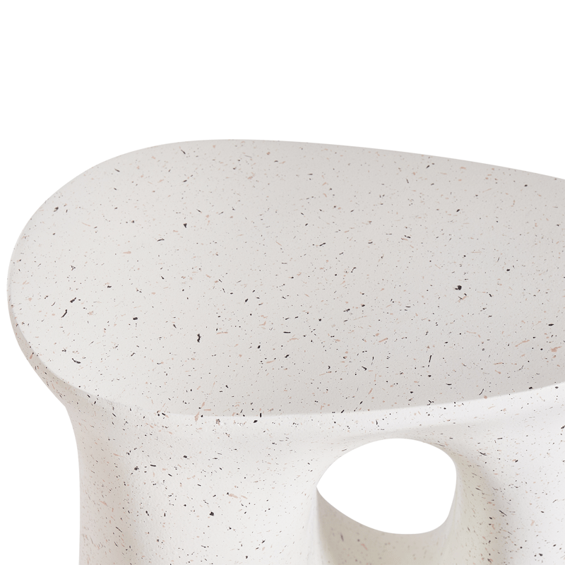 Sivupöytä ulos Idro 42 cm terrazzoefekti - Valkoinen - Puutarhakalusteet - Terassipöydät - Sivupöydät ulos