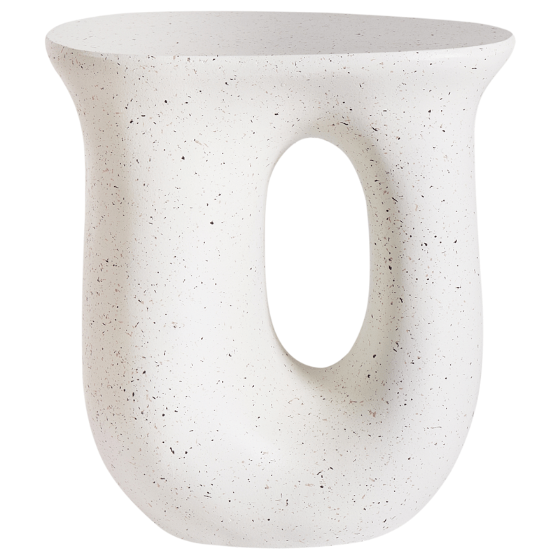 Sivupöytä ulos Idro 42 cm terrazzoefekti - Valkoinen - Puutarhakalusteet - Terassipöydät - Sivupöydät ulos