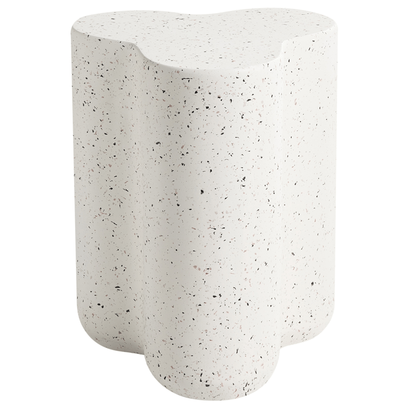 Sivupöytä ulos Tellaro 32x37 cm terrazzoefekti - Valkoinen - Puutarhakalusteet - Terassipöydät - Sivupöydät ulos