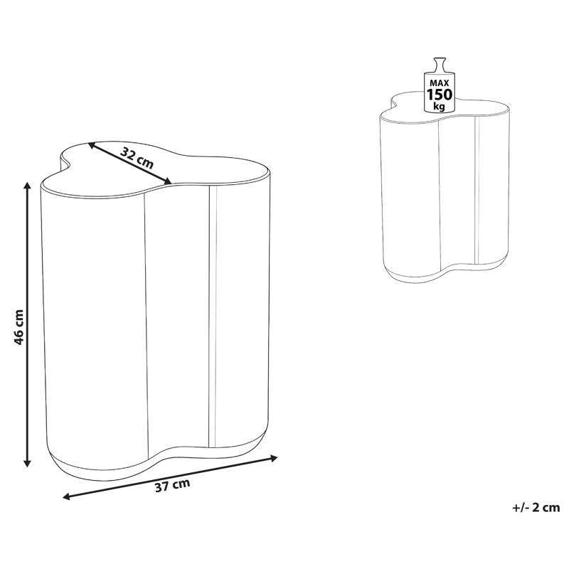 Sivupöytä ulos Tellaro 32x37 cm terrazzoefekti - Valkoinen - Puutarhakalusteet - Terassipöydät - Sivupöydät ulos