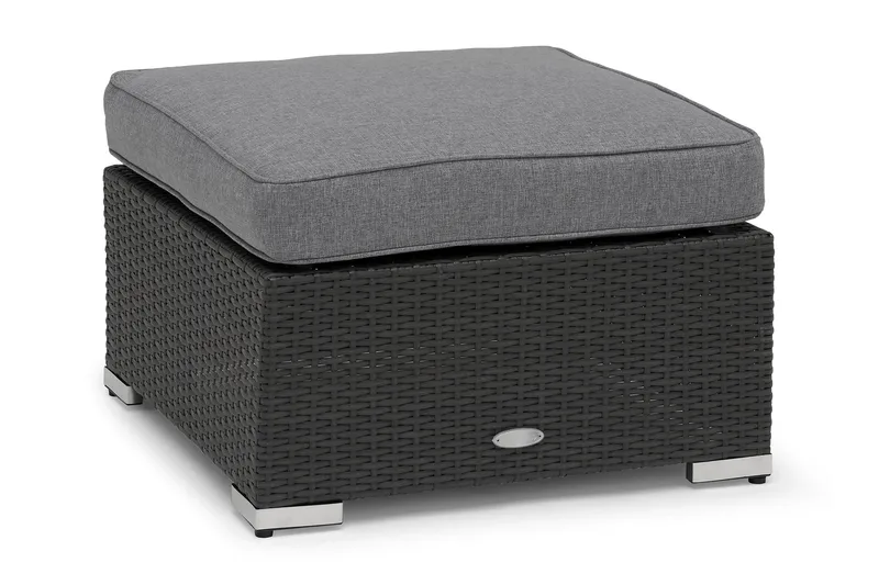Hillerstorp Madison sohvapöytä ja loungepöytä ulkokäyttöön 64 cm polyrottinki/lasi, Musta
