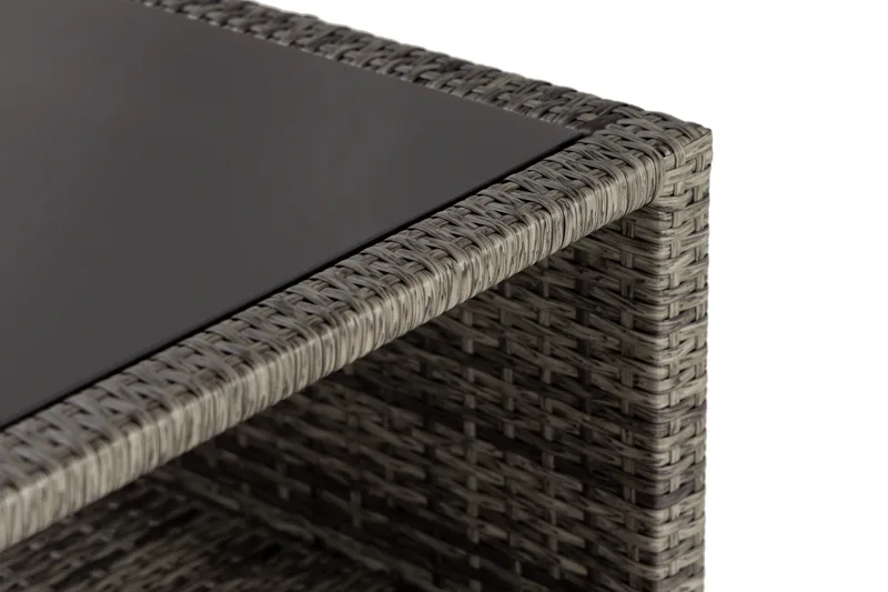 Pöytä Bahamas hyllyllä 113 cm - Harmaa - Puutarhakalusteet - Terassipöydät - Sohvapöytä ulos & loungepöytä