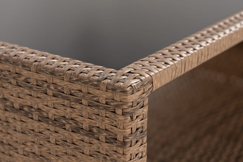 Pöytä Bahamas hyllyllä 113 cm - Hiekka - Puutarhakalusteet - Terassipöydät - Sohvapöytä ulos & loungepöytä